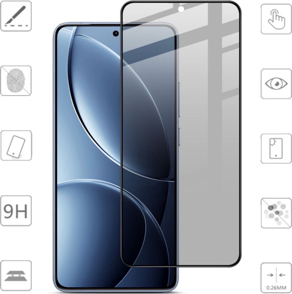 Für Xiaomi Poco F7 Pro / F7 Ultra 1x 2.5D 0,26mm Privacy Blickschutz Display Hart Glas Schutz Folie