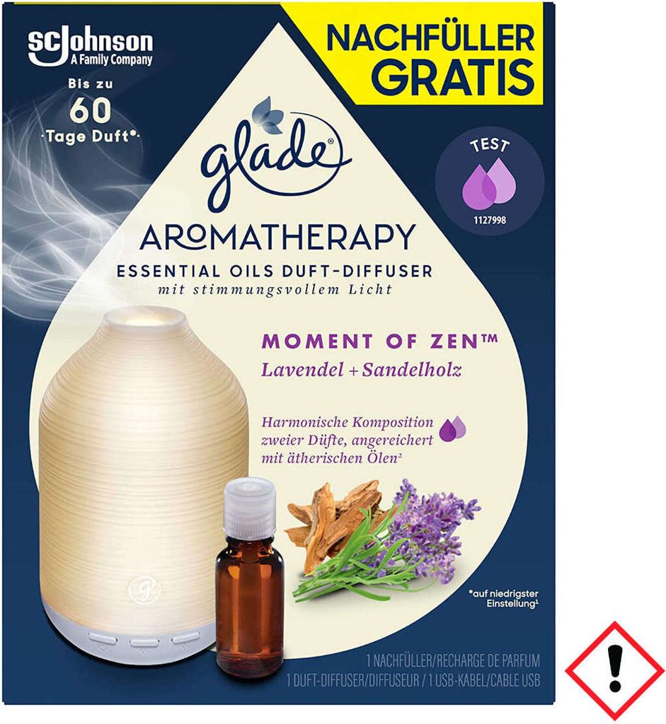 Glade Aromatherapy Essentials Oil Duft Diffuser Lavendel und Sandelholz