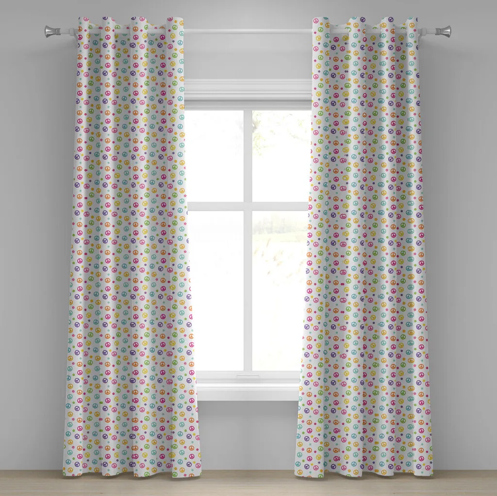 Rideau à œillets ABAKUHAUS Symbole de Paix 280x175 cm Multicolore