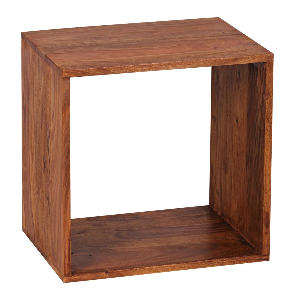 Wohnling Bois massif Sheesham Etagère cube 43.5 x 43.5 x 33 Image du produit 
