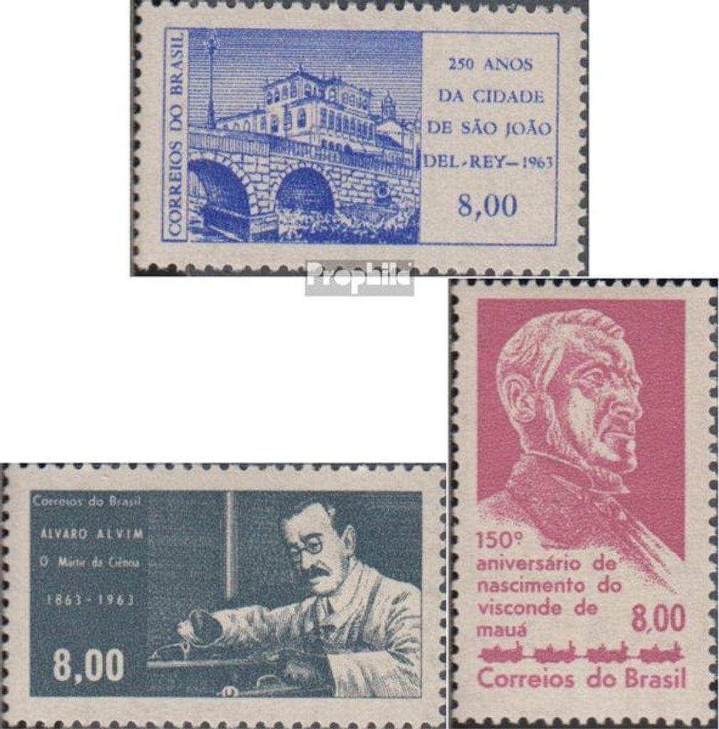 Briefmarken Brasilien 1963 Mi 1048,1049,1050 (kompl.Ausg.) postfrisch Stadt Sao Joao del Rey