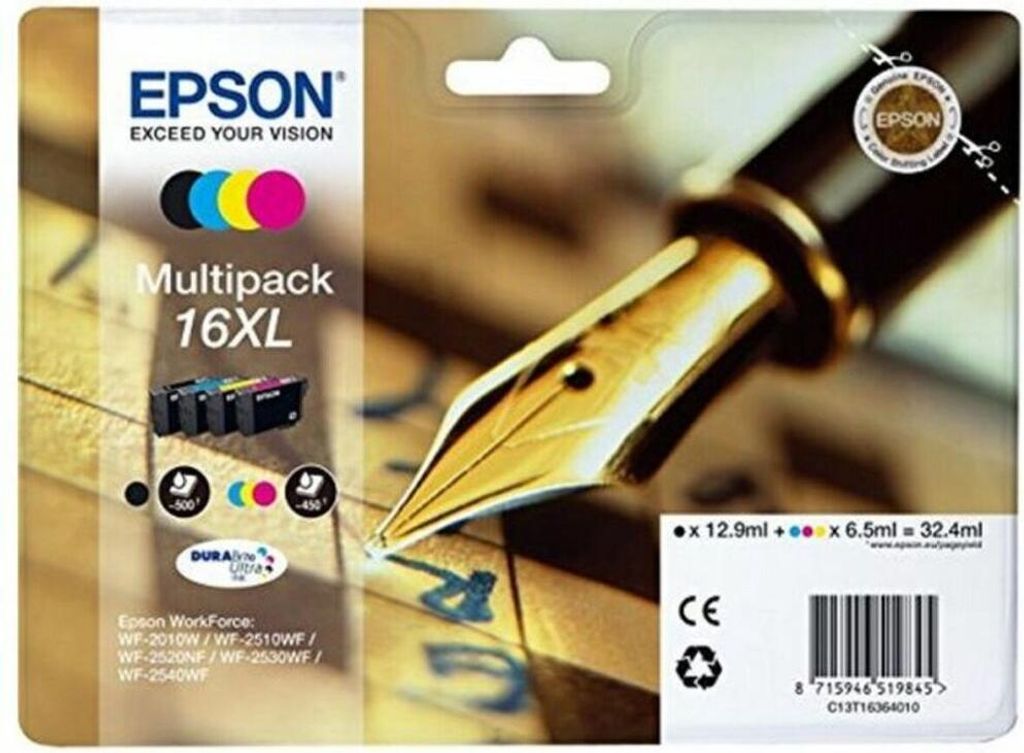 Epson Tintenpatrone C13T16364012 sw/c/m/y 4 St./Pack. Produktbild 