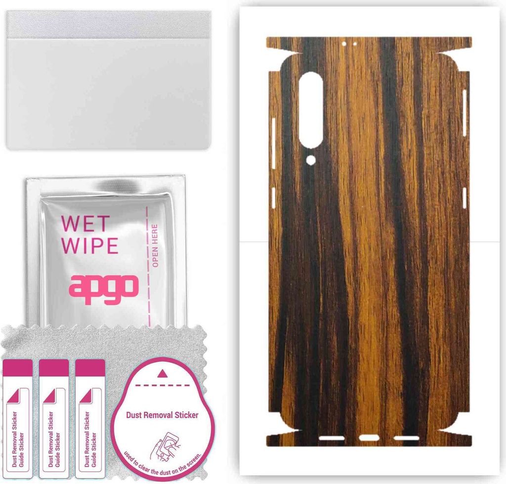 apgo Rückseite + Seiten Schutzfolie, Skin, kompatibel mit Xiaomi Mi 9, Hinten Displayschutzfolie aus Vinylfolie, kratzfest, einfache Montage - Tig...