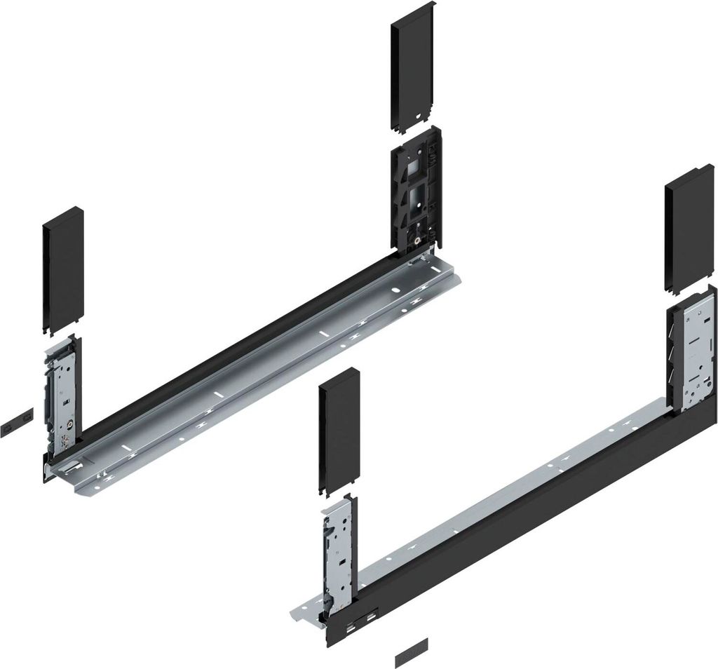 BLUM LEGRABOX free, Zarge Höhe C, NL 600, Carbonschwarz-matt