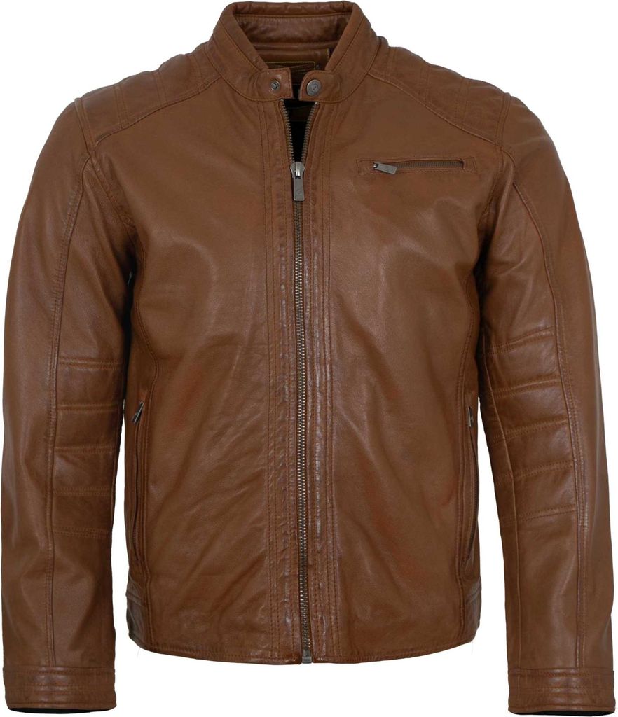 Jilani Collection - Herren Lederjacke Lammnappa cognac : 58