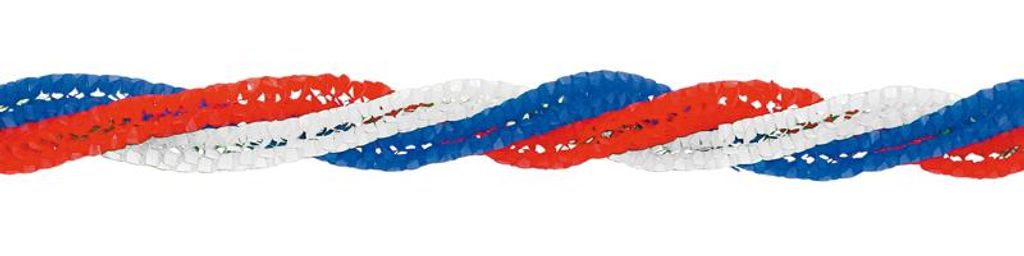 Girlande Blau-Weiß-Rot Spirale aus 3 kleinen Girlanden