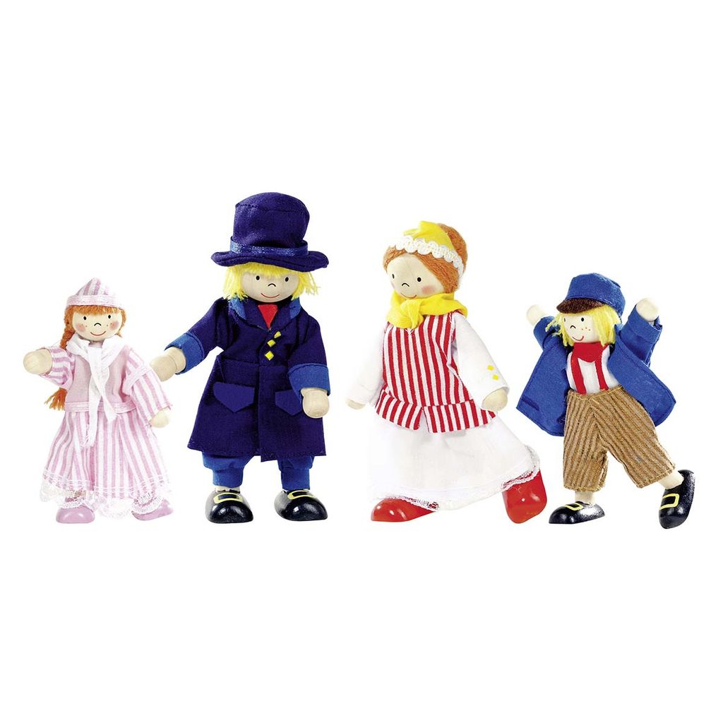 goki 51788 Biegepuppen Kaufmannsfamilie, mehrfarbig (1 Set)