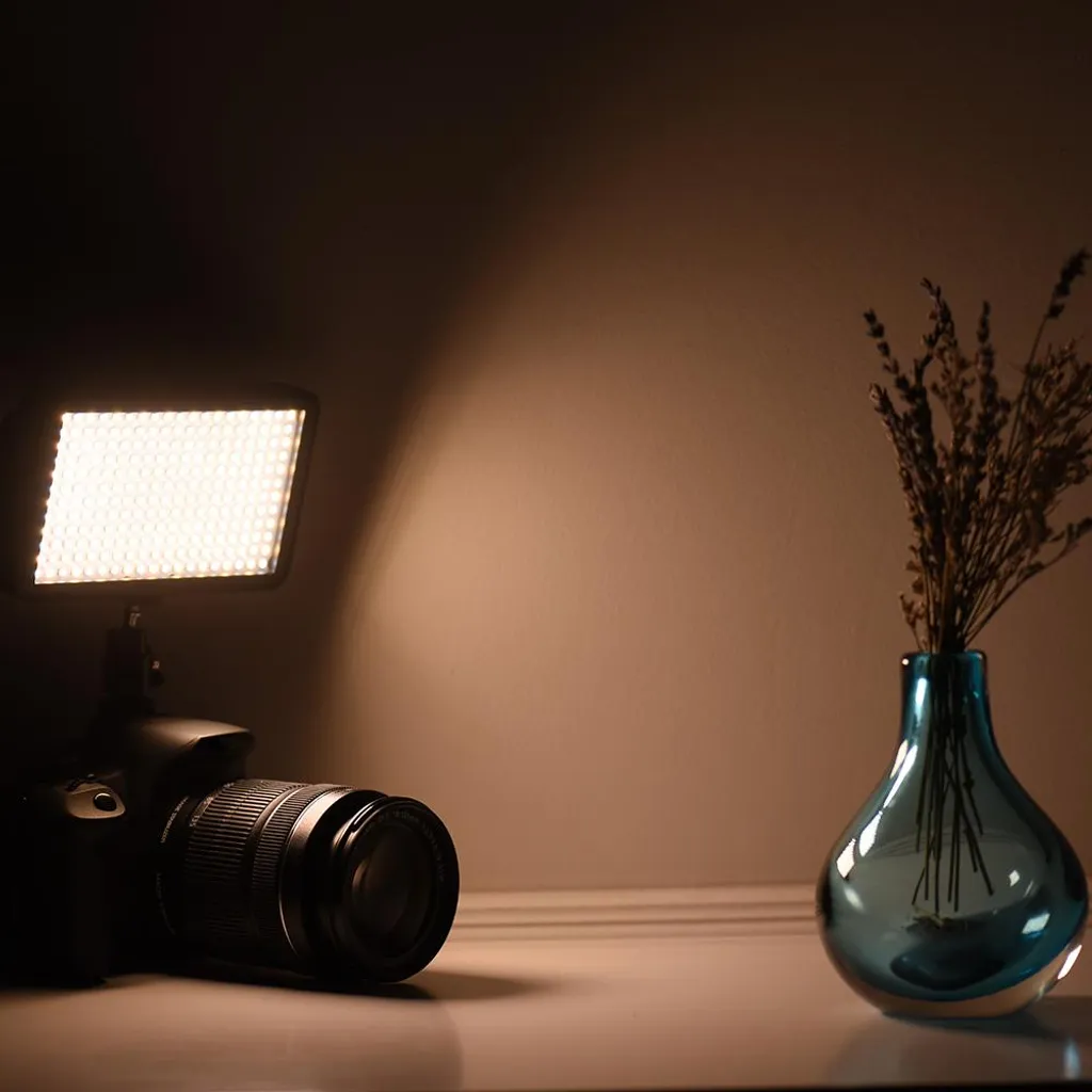 Lampe LED Vidéo pour Interview et Portrait Réglage Lumière Jour et Nuit