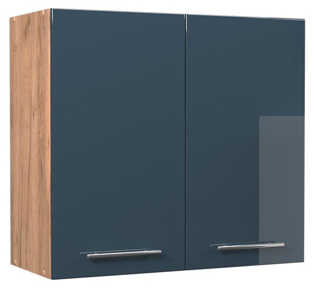 Pensile da cucina Vicco Fame-Line Blu scuro lucido/Rovere Immagine del prodotto 