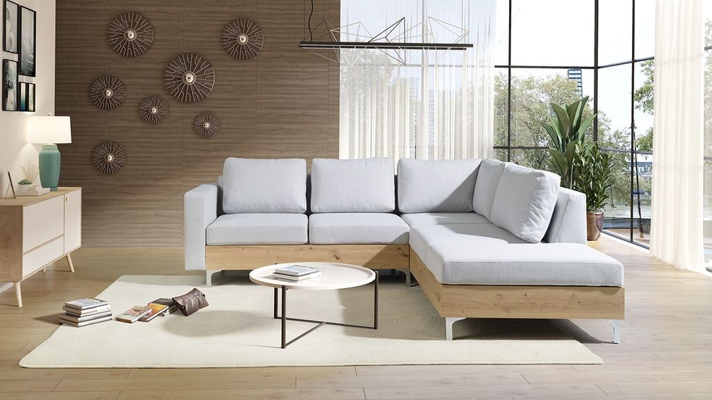 Ecksofa ORLANDO WOOD avellino 118 / eiche artisan rechts Wohnlandschaft L-Form Sofa