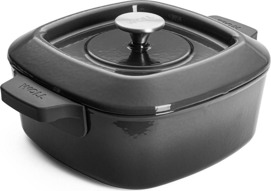 WOLL 'Iron Kasserolle viereckig mit Deckel in Carbon Grey Produktbild 1