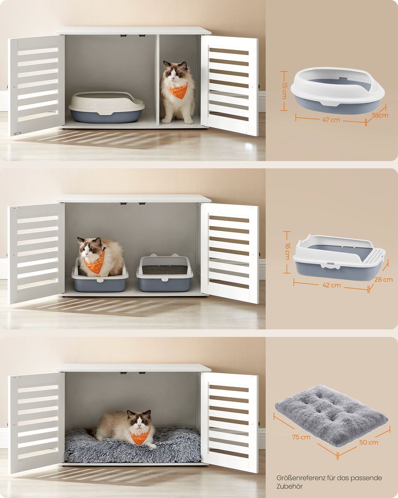 FEANDREA Katzentoilette, 80x53x49,2cm, stark, langlebig, Produktbild 9