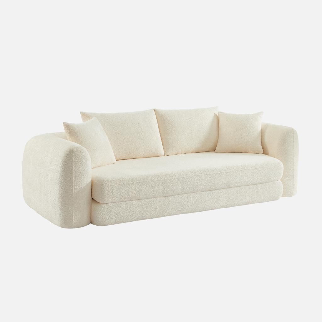 sweeek - 3-Sitzer-Schlafsofa  - Antikweiß Produktbild 