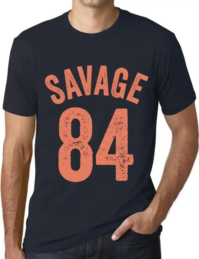 Herren Grafik T-Shirt Savage 84 Geschenk 84. Geburtstag Jahrestag 84 Jahre Jubiläum 84 Jährige Mann Jahrgang 1940 Kurzarm Lustige Druck