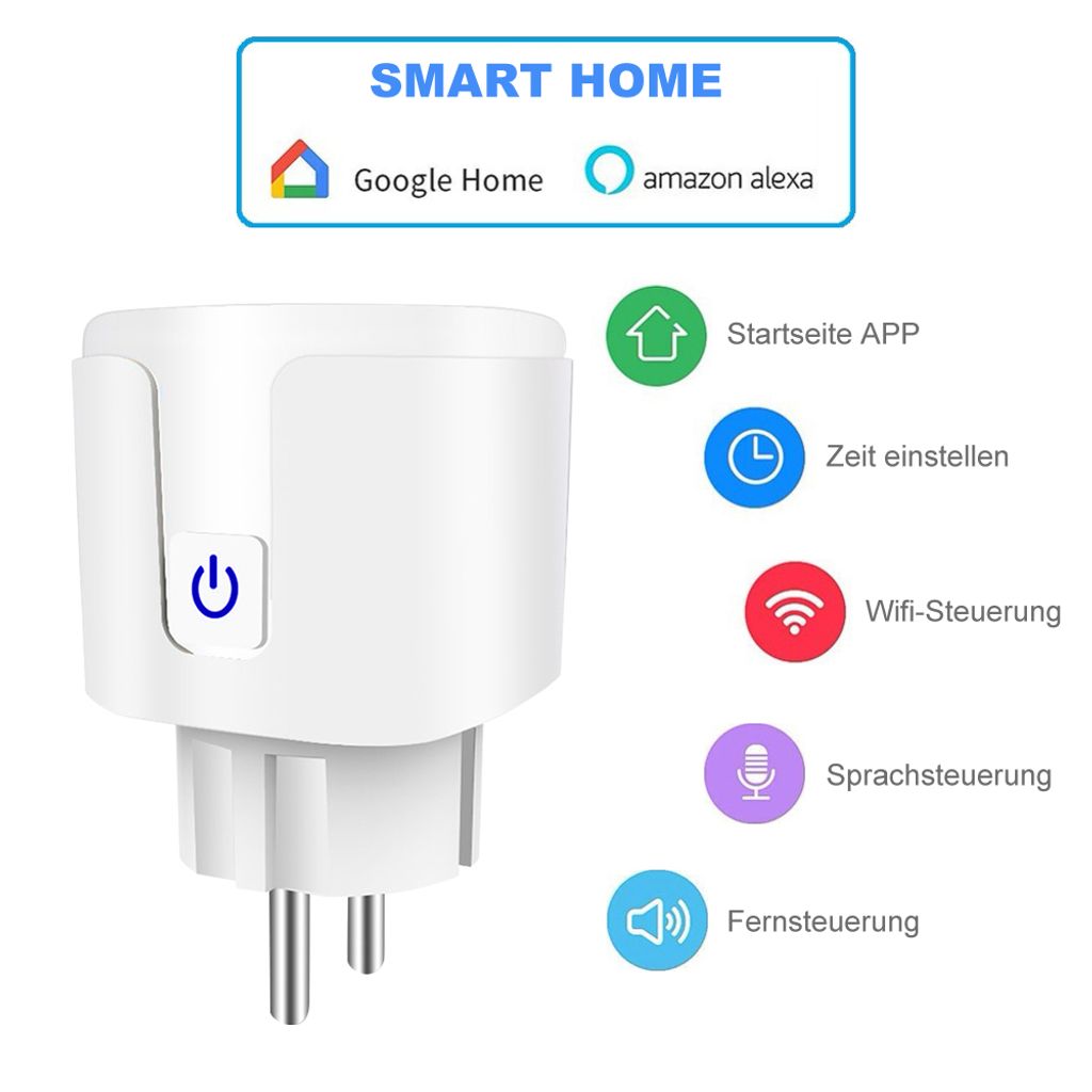 Smart Steckdose WIFI WLAN für Amazon Alexa Fernbedienung Home Socket EU Plug DE 