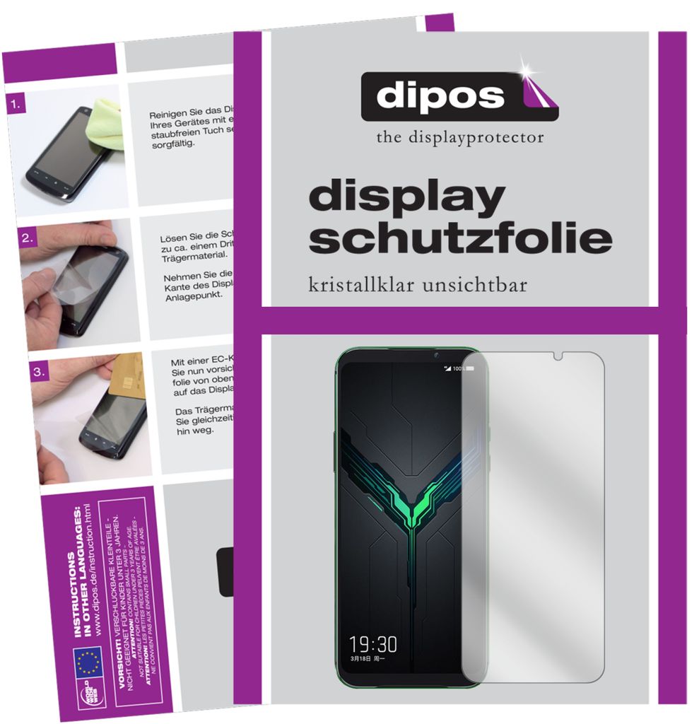 5x Schutzfolie für Xiaomi Black Shark 2 klar Displayschutzfolie Folie Display Schutz dipos