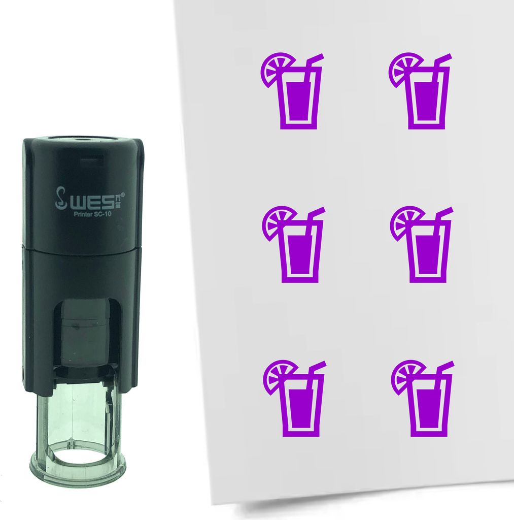CombiCraft Selbstfärbender Stempel 'Cocktail' in der Farbe Lila, Ø10mm