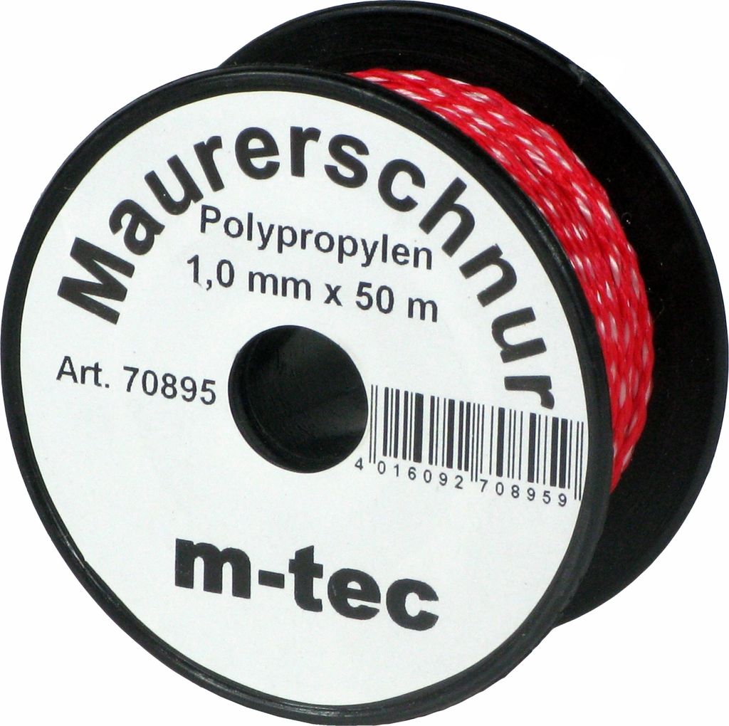 Lot-Maurerschnur 100 m x Ø 2,0 mm Rot-Weiss