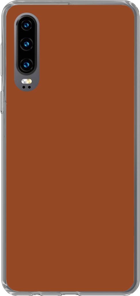 MuchoWow Handyhülle Schutzhülle Hülle für Telefoonhoesje Huawei P30 Terrakotta - Braun - Palette - Unifarben - Farben - Farbe Silikon Softcas...