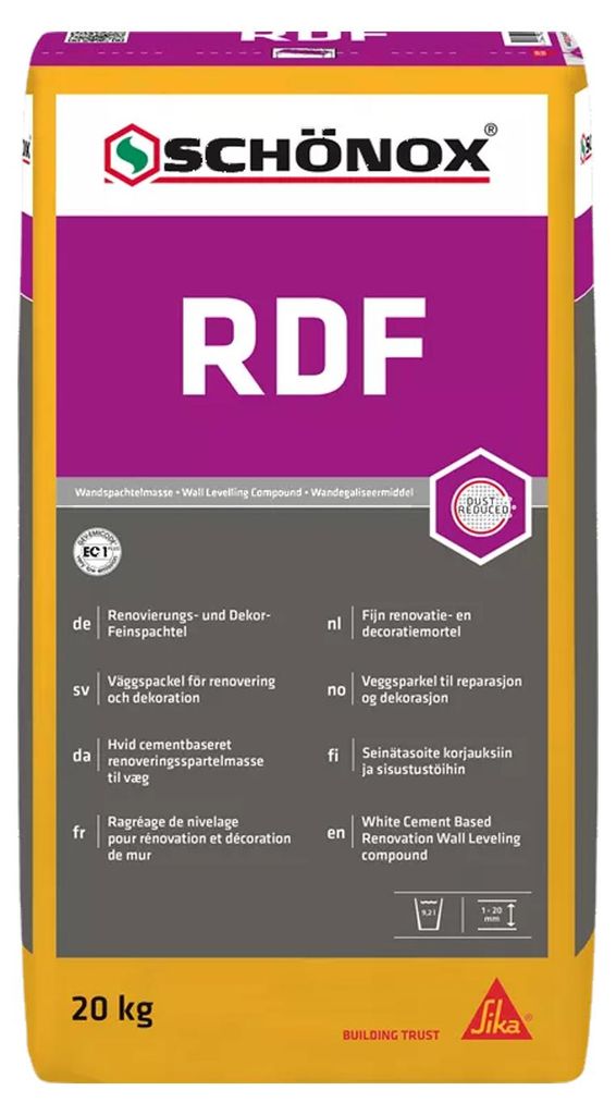 SCHÖNOX® RDF Renovierungs- und Dekor-Feinspachtel 20 kg Zdjęcie produktu 
