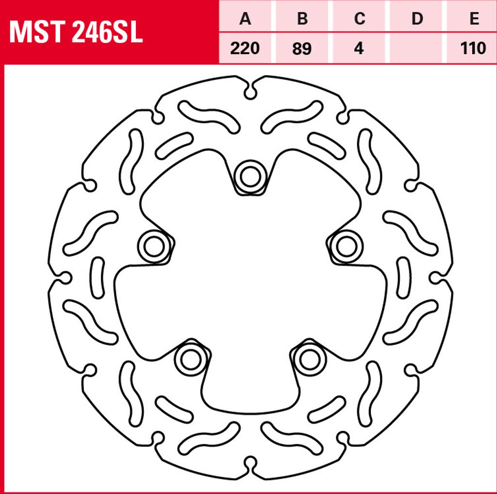 TRW Bremsscheibe Racing starr MST246SL SV650 WVBY