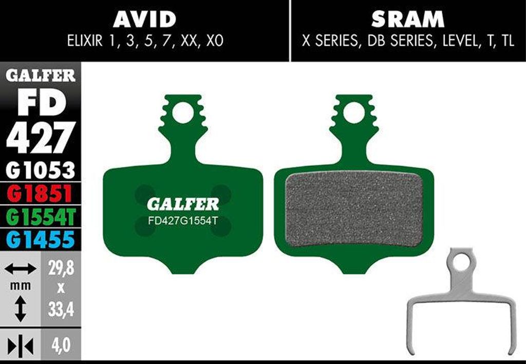 Galfer Scheibenbremsbeläge Pro G1554T Avid Elixir SRAM - Produktbild 