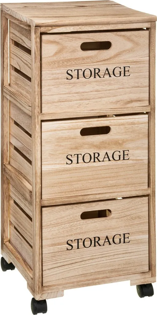 5five Étagère sur roulettes en bois et plastique brun noir 82 cm