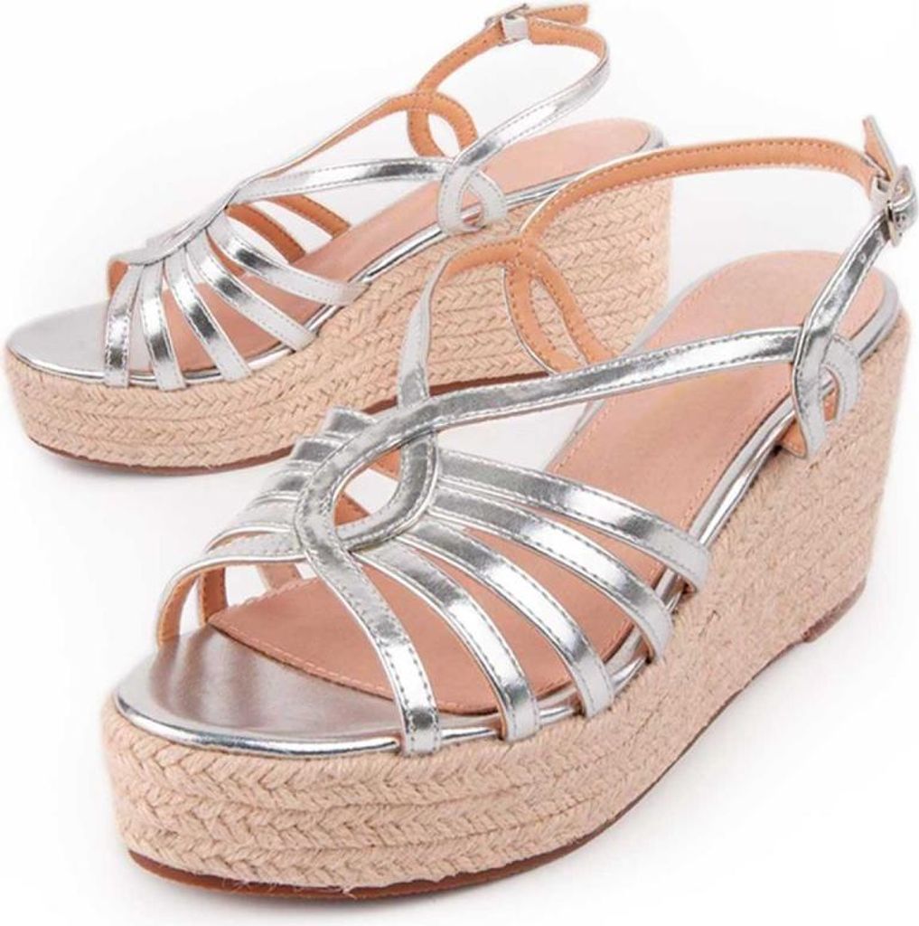 Sandale compensée Montevita Sparto Salia6 Argent