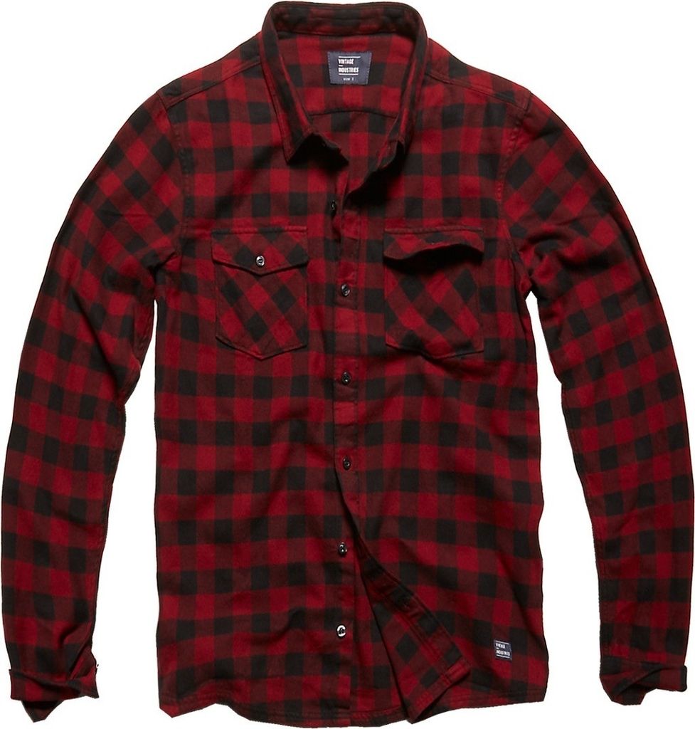 Vintage Industries Flanellhemd Herren Harley Shirt rot/schwarz 3XL