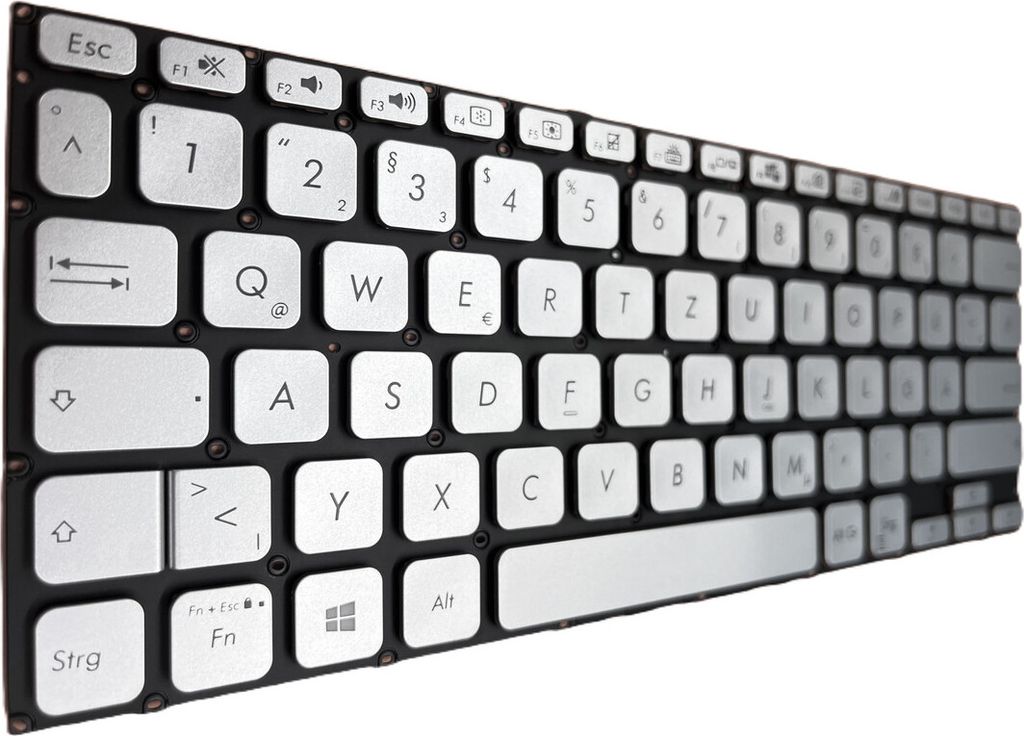 DEUTSCHE-Tastatur Silber mit Beleuchtung kompatibel für Asus VivoBook 14 X415JA