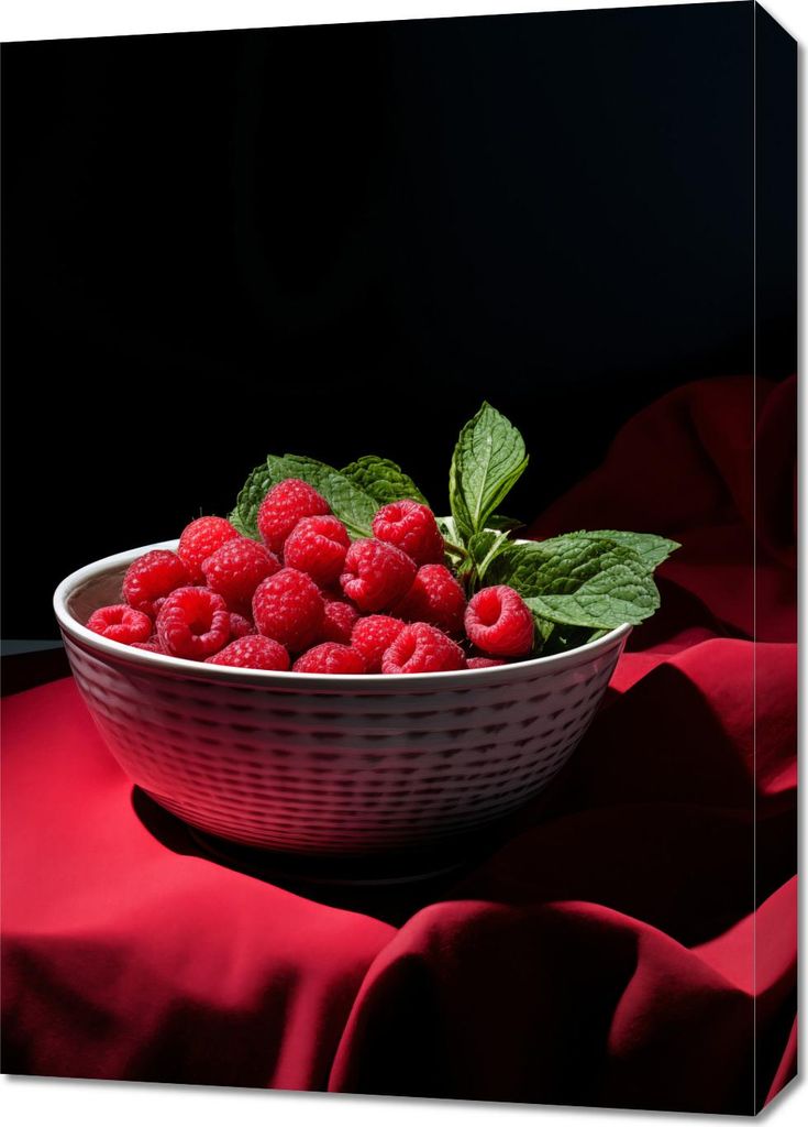 Bild 50x70cm Himbeer Schale
