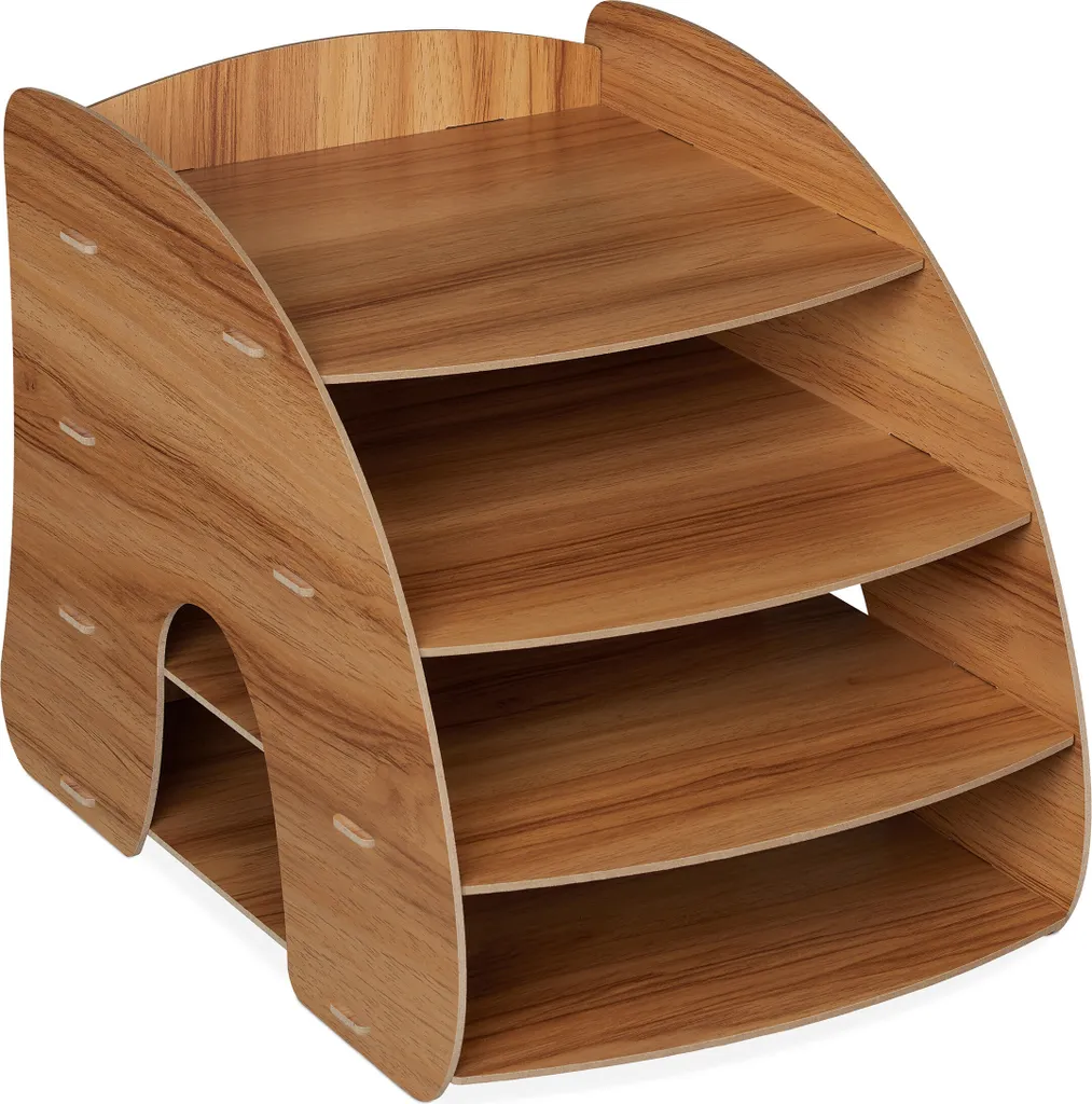 Vassoio Portadocumenti 4 Scomparti RD42747 Marrone - Organizer A4 Ufficio - 8