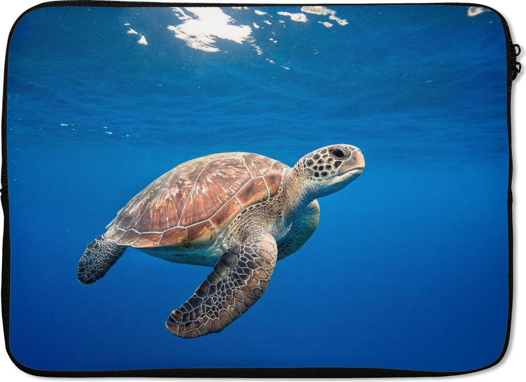 MuchoWow Laptop Hülle 14 ZollSchildkröte im Ozean Laptoptasche - Laptoptasche - Stoßsicher - Schutzhaube