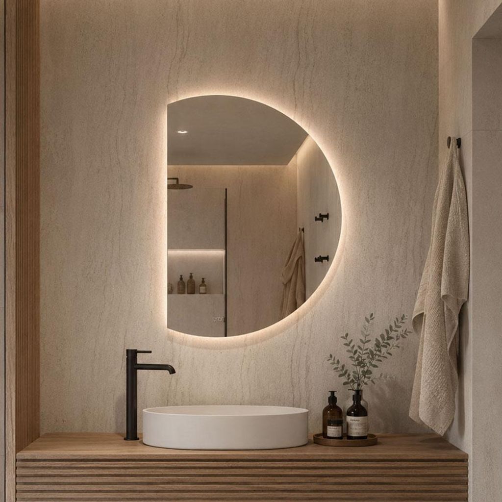 Milton & Oldbrook Wandspiegel met verlichting, 60 x 90 cm, Productafbeelding 