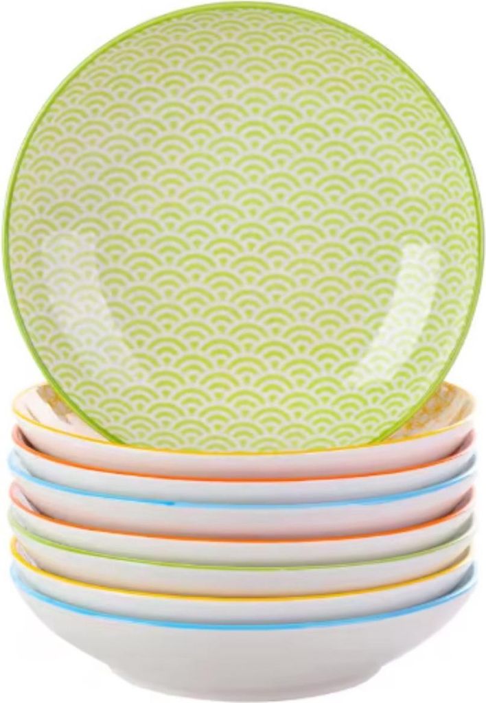 Valenza Serviesset Allegro – 8-teilig – 4 Personen – Bunt – Tafelservices – Essteller – Tiefe Teller – Frühstücksteller – Servies...