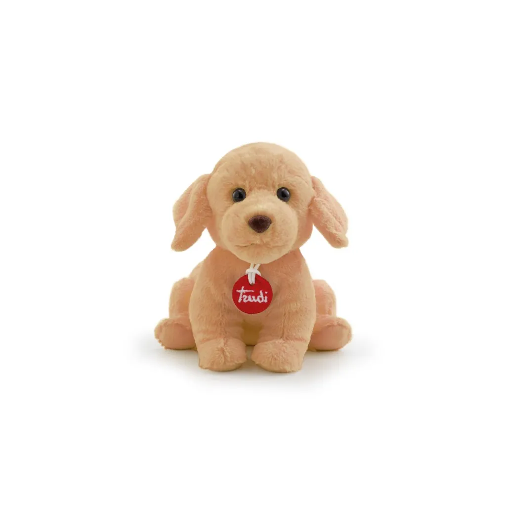 Chien en peluche Trudi pour bébé, doudou de voyage taille S pour lit