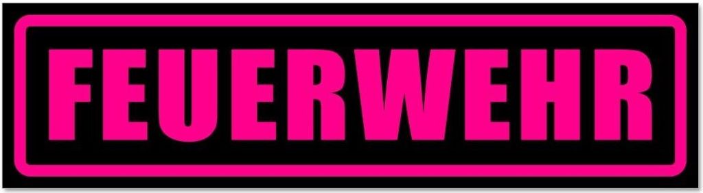 Kiwistar - Autoaufkleber - Pink - Schwarz - 30 x 8 cm - Feuerwehr Motiv 1 - Hinweis Aufkleber Sticker für Auto, Kfz, Fahrrad, PKW, LKW