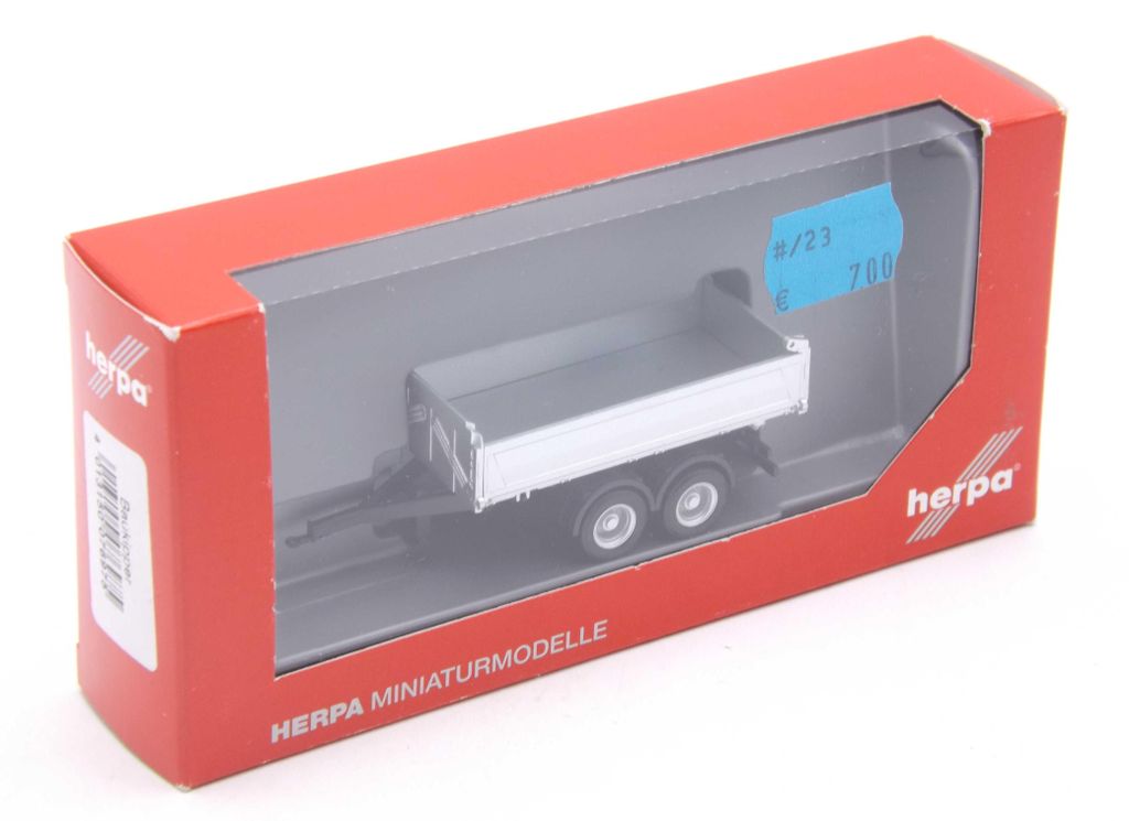 Herpa 076975 Tandem-Baukipper-Anhänger Meiller, silber 1:87 in