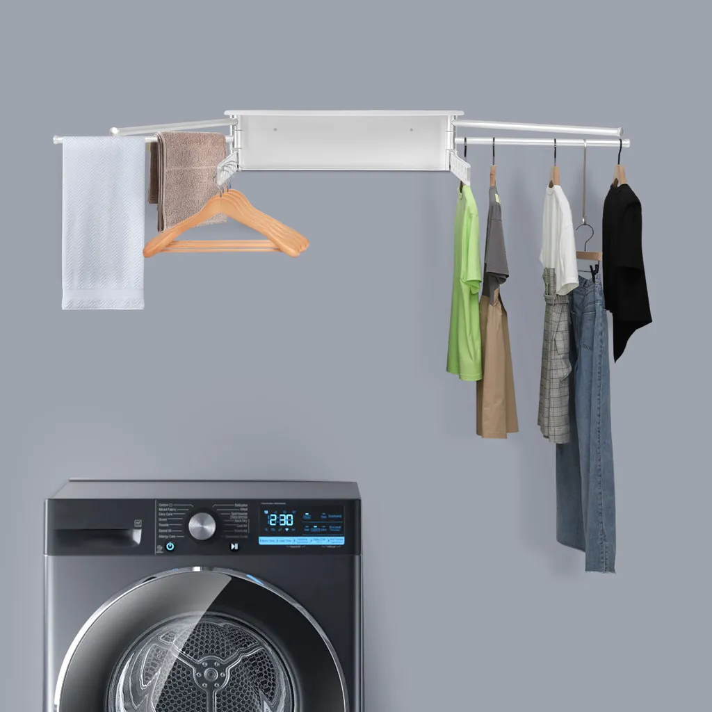Séchoir à linge pour balcon et salle de bain - Support mural pliable Pro