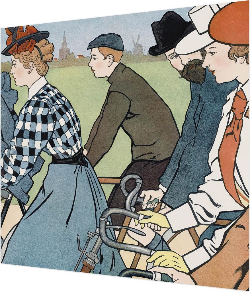 Wandtapete - Dekorative Tapete für Wohnzimmer - Tapetenfolie für Wanddekoration - 250x250 cm - Vintage-Radfahrer
