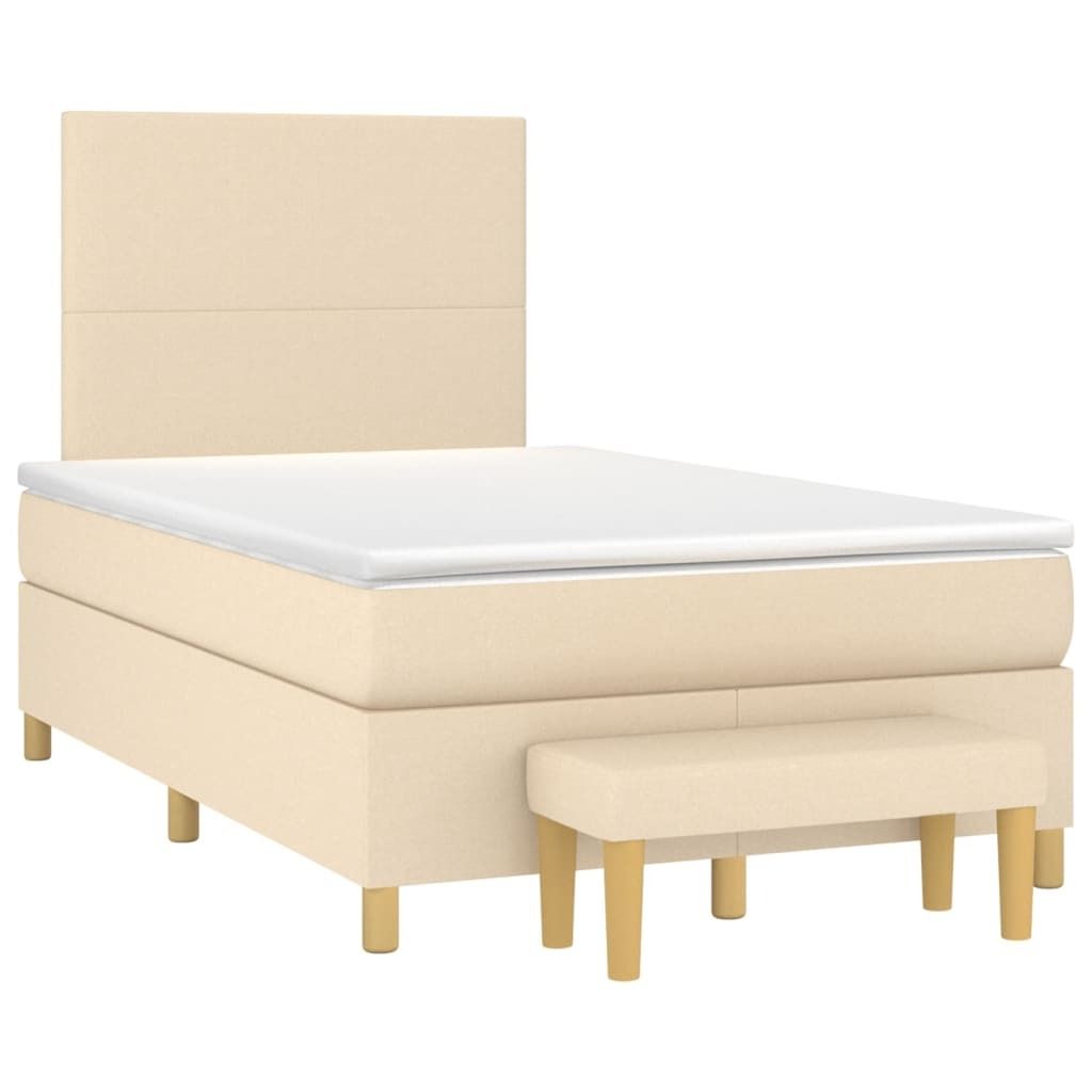 Best Möbel Boxspringbett mit Matratze Creme 120x190 cm StoffKlassische Betten - 2024 Neu