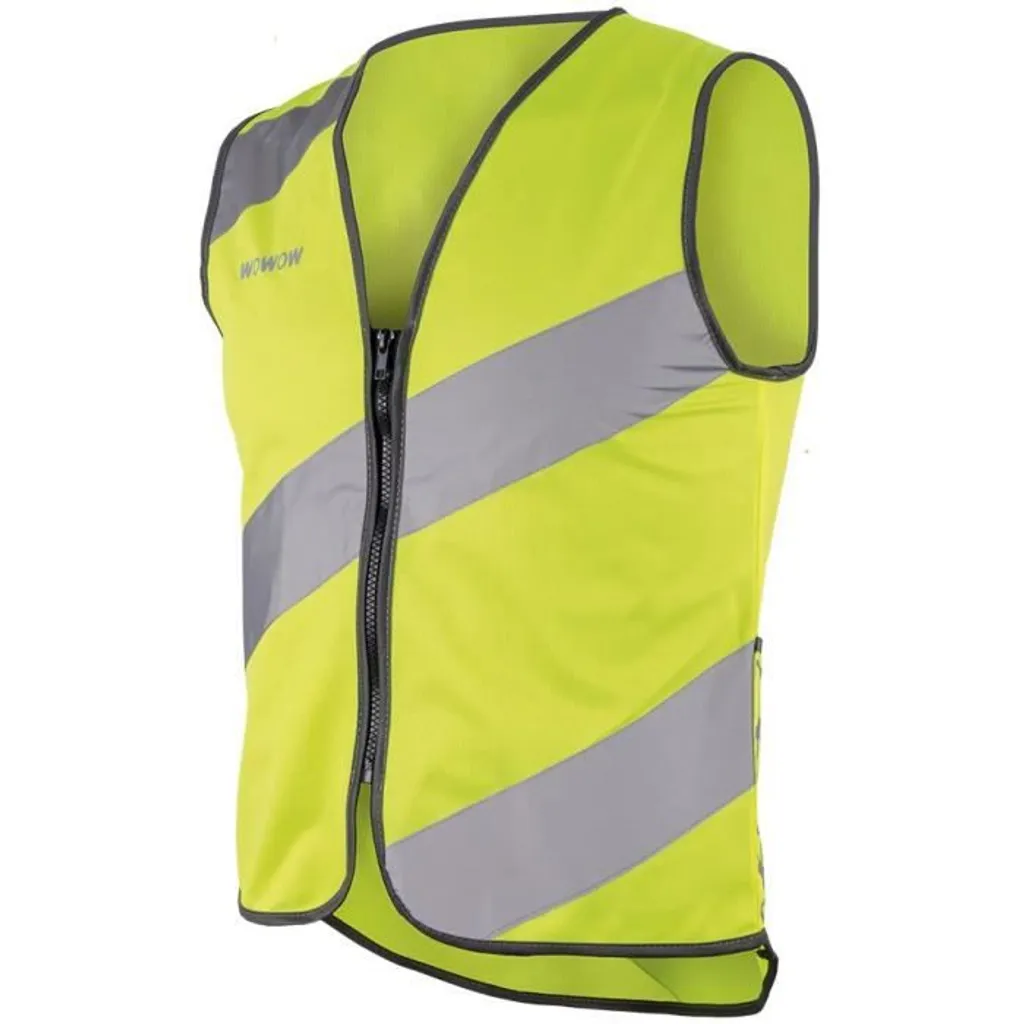 Wowow 016016 Gilet di sicurezza 'Roadie', con cerniera, taglia: XL, giallo/reflex - 4