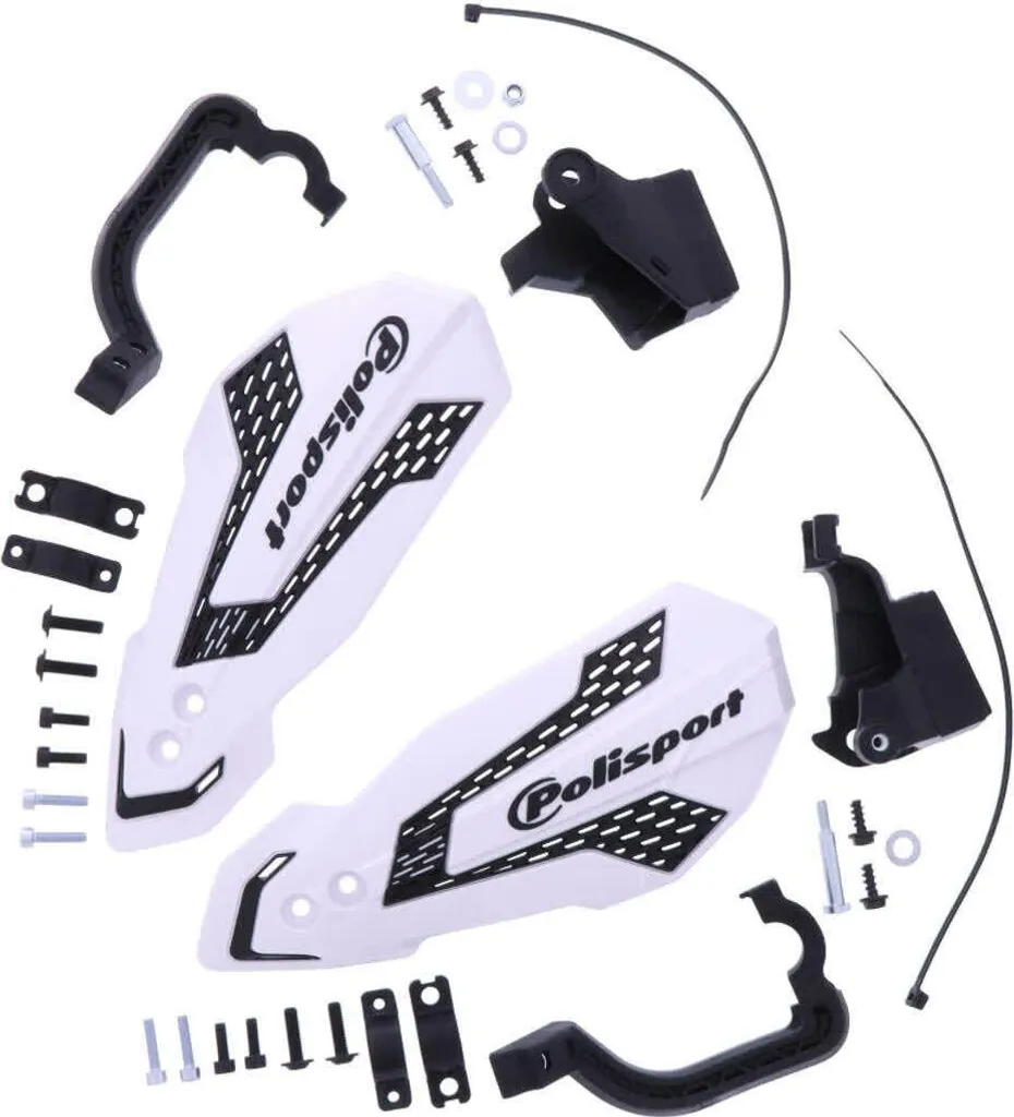 Polisport Mx Flow Protège-mains Blanc Universel pour Moto Cross et Enduro