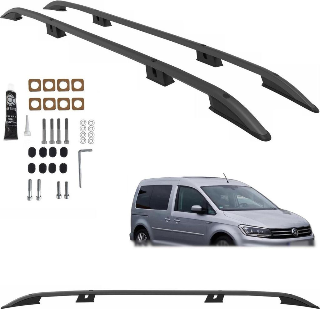 Volkswagen Caddy Maxi barre portatutto nere 2003-2020 Immagine del prodotto 