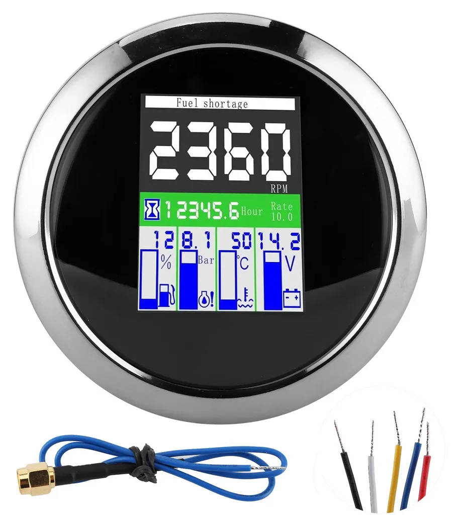 Tableau de Bord Multifonction 85mm avec Compte-tours et Jauge de Carburant