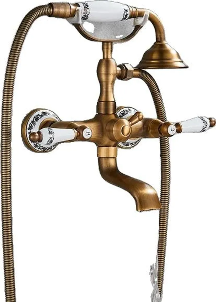 Miscelatore Vasca Ottone Antico Contemporaneo | Set Doccia Completo