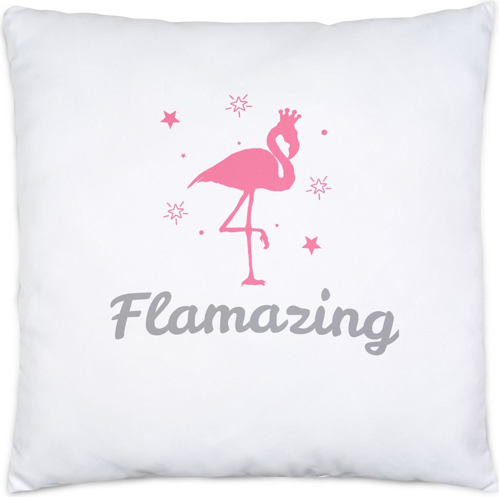 Flamazing Flamingo Kissen inkl. Füllung Rosa Spruch Sprüche-Kissen für Damen Frauen 40x40cm