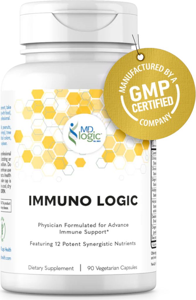 MD Logic Health Immuno Logic - Immunitätsunterstützung Ergänzung - 30 Tage Vorrat mit 90 Vegetarischen Kapseln