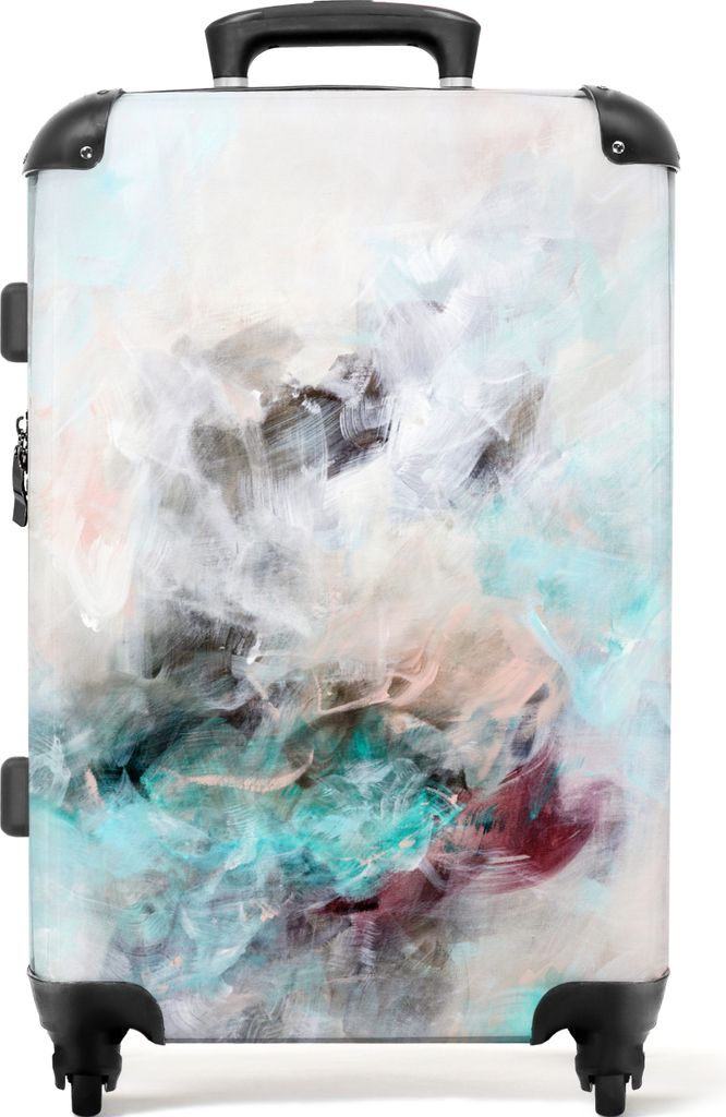 NoBoringSuitcases.com Großer Koffer - Abstrakt - Malerei - Blau - Kombinationsschloss TSA - Hartschalen Trolley 4 Rollen - 72 liter - Reisekoffe...