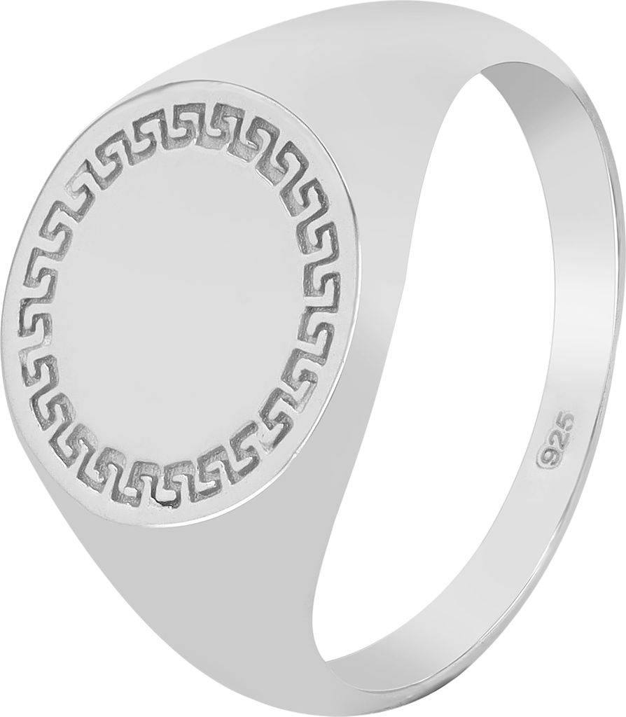 925/- Echt Silber Damen-Siegelring "Ione", rhodiniert, Gr. Produktbild 